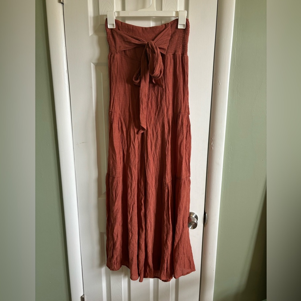 Burnt orange boho hippie pants, size large